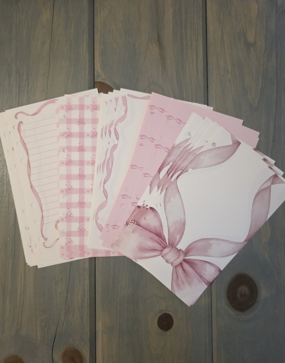 A6 Pink Bow Themed Party Invitation and Stationery Set, 50 Sheets